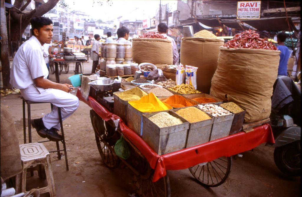 Prodavač koření v Delhi